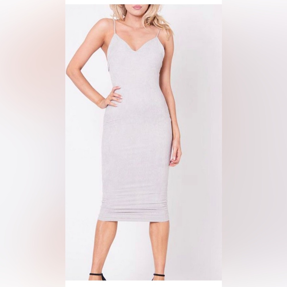 Dark grey midi dress
